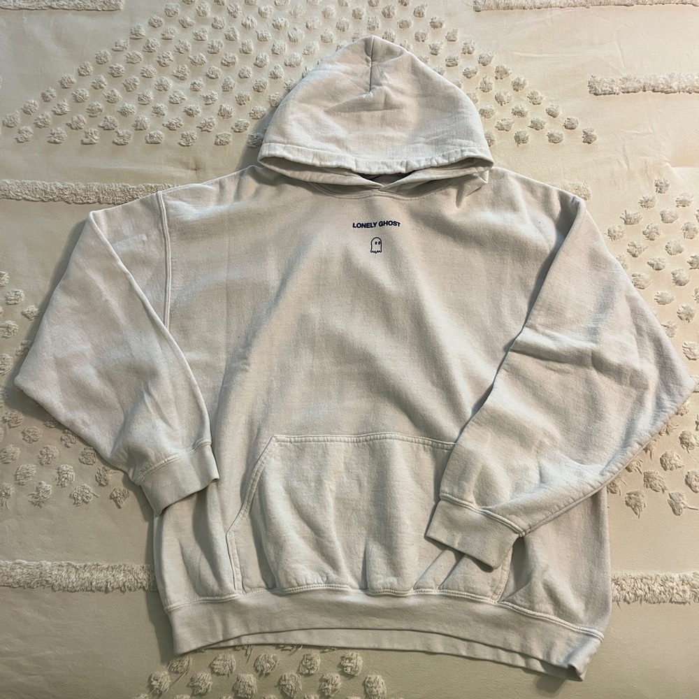 LONELY GHOST White Hoodie
